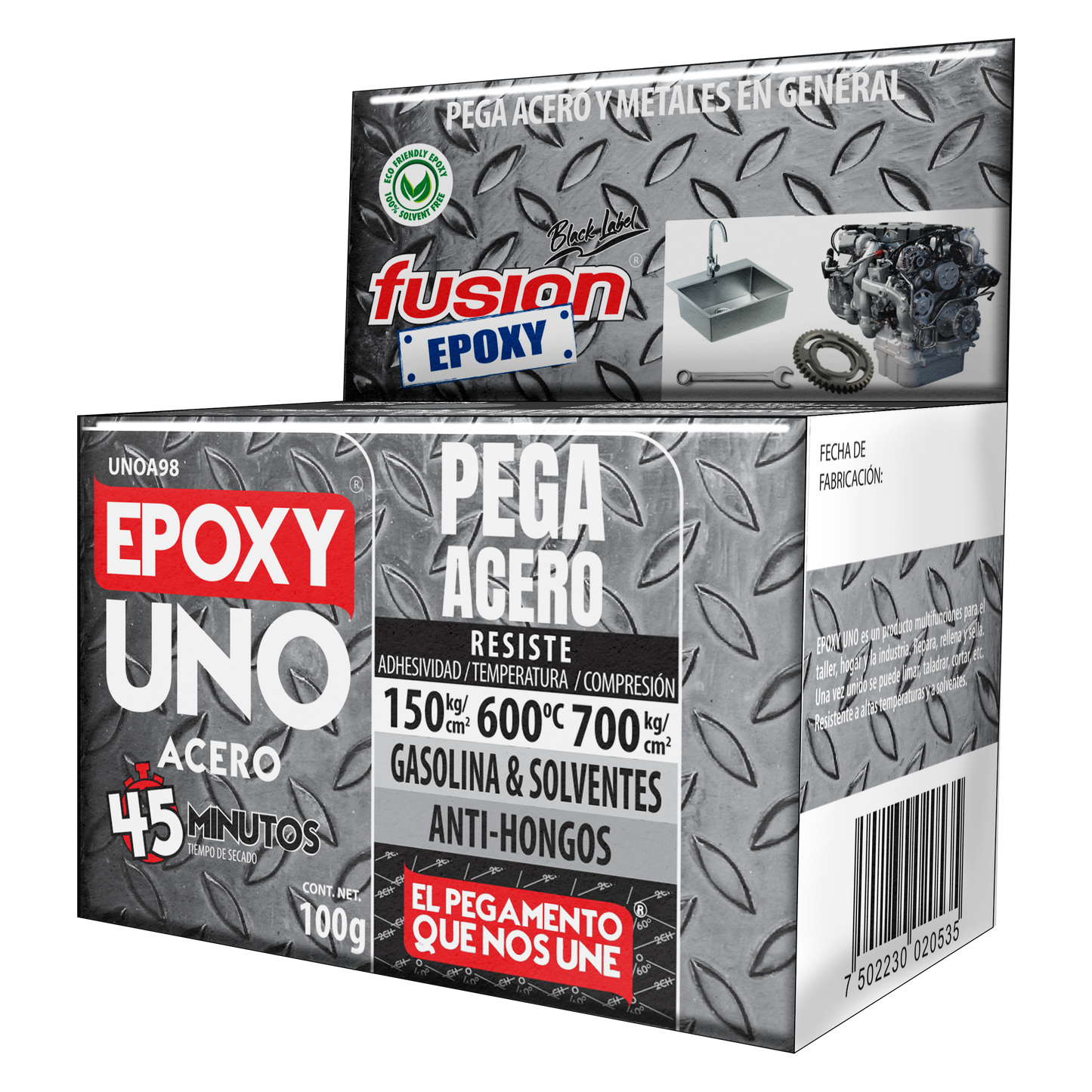 UNO ACERO 100gr Pegamento Epóxico